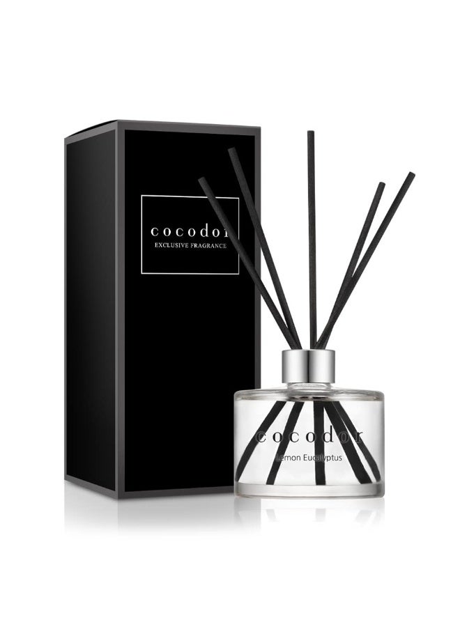 cocodor معطر هواء بالقصب بتوقيع الليمون والأوكالبتوس 6.7 أونصة 200 مل 1 عبوة معطر هواء بالقصب مجموعة معطر هواء بالقصب وزيت معطر هواء بالقصب وأعواد معطر هواء بالقصب ديكور منزلي وديكور مكتبي عطر وهدايا - Image 1
