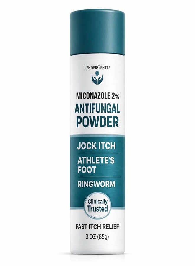 TenderGentle Miconazole Antifungal Powder, 3oz - Good for Jock Itch, Ringworm, and Athletes Foot - for Discomfort, Scaling, Cracking, and Itching Powder - Image 1