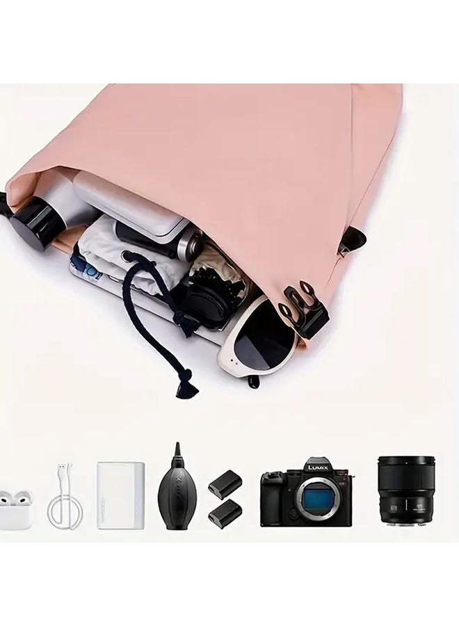 Pea Green Cloud Roll Camera Bag Large Capacity Anti Drop Shockproof Drawstring Pouch For DSLR Outdoor Photography - Image 5