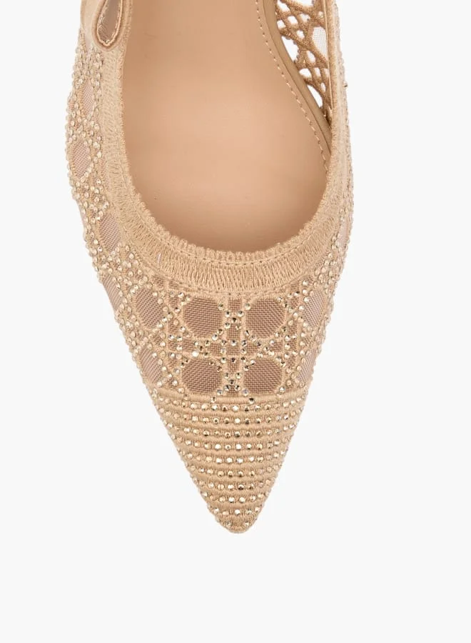 Flora Bella By Shoexpress Women's Embellished Slingback Shoes with Stiletto Heels