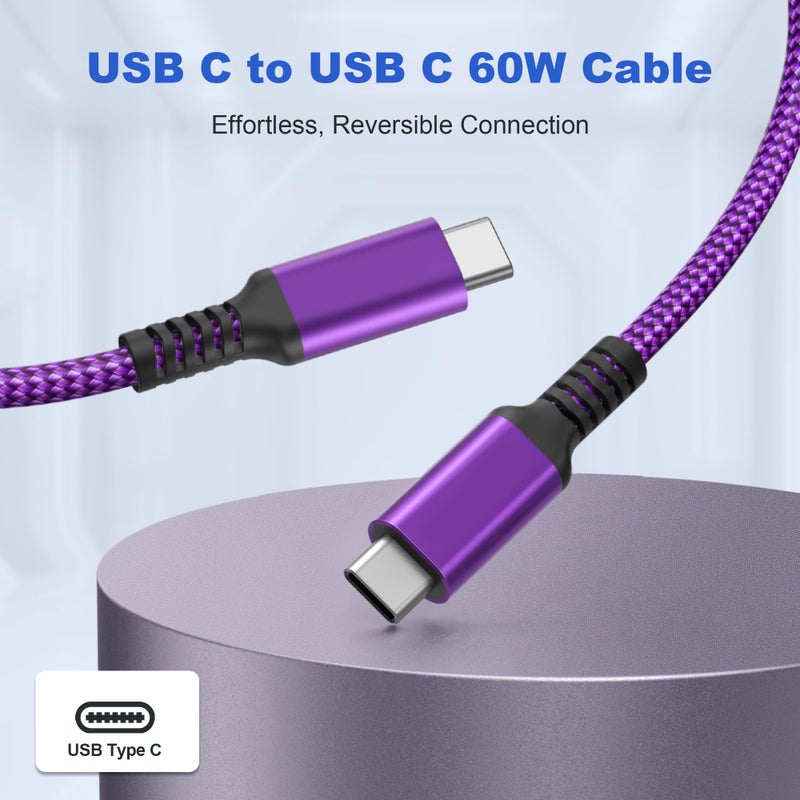 Basesailor for iPhone 17 16 Pro Max Charger Cable,USB C to USBC 60W Cable 10ft/2Pack,Fast PD Charging Type C Cord for Apple 17e 15 Plus,iPad Air 4 5 4th 5th Mini 6 6th 7th Gen,Samsung AI S26 S25 S24 - Image 3