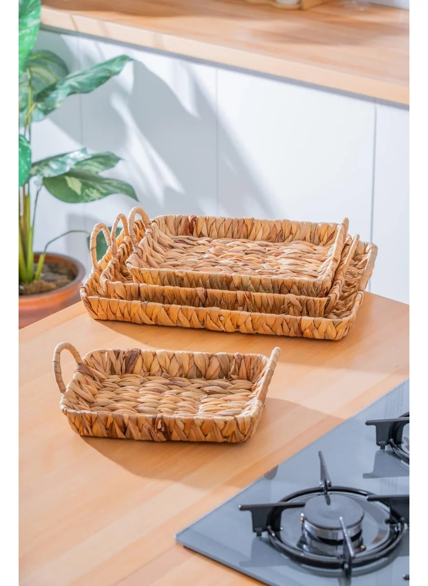 Acar Wicker 4 Piece Wicker Rectangular Basket