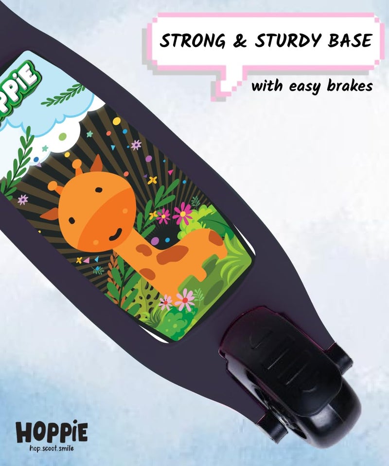 Hoppie Kids Scooter Age 3–6 Years | 3-Wheel Kick Scooter for Boys & Girls (Giraffe, Black) | Foldable | Adjustable Height | Anti-Slip Deck | Stable Lean-to-Steer Toddler Scooter - Image 5