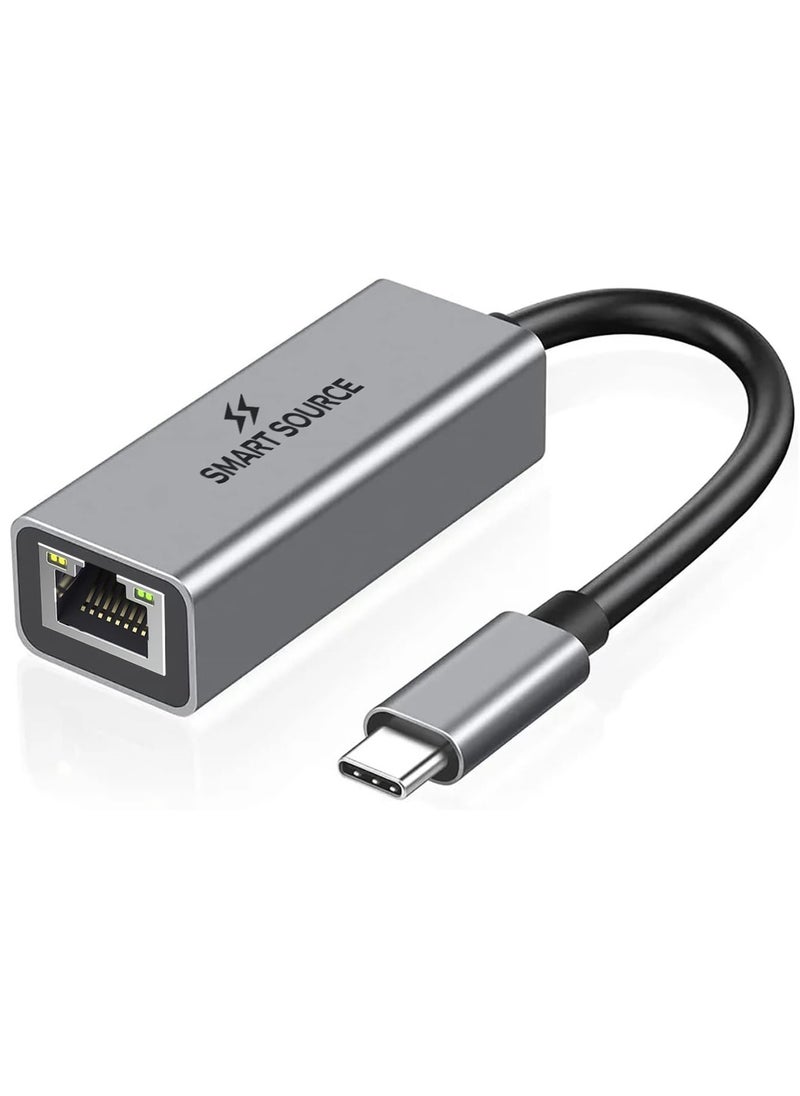 SMART SOURCE USB C to Ethernet Adapter, Gigabit Type C to Rj45 Wired Network, Supports 10/100/1000Mbps, Thunderbolt 3 to LAN Network Adapter, Compatible with ThinkPad, Surface Pro, iPad-Pro, MacBook Pro, Galaxy  - Image 1