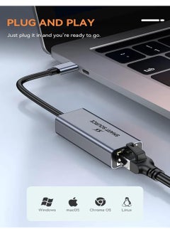 SMART SOURCE USB C to Ethernet Adapter, Gigabit Type C to Rj45 Wired Network, Supports 10/100/1000Mbps, Thunderbolt 3 to LAN Network Adapter, Compatible with ThinkPad, Surface Pro, iPad-Pro, MacBook Pro, Galaxy  - Image 4