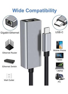 SMART SOURCE USB C to Ethernet Adapter, Gigabit Type C to Rj45 Wired Network, Supports 10/100/1000Mbps, Thunderbolt 3 to LAN Network Adapter, Compatible with ThinkPad, Surface Pro, iPad-Pro, MacBook Pro, Galaxy  - Image 2