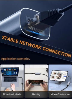 SMART SOURCE USB C to Ethernet Adapter, Gigabit Type C to Rj45 Wired Network, Supports 10/100/1000Mbps, Thunderbolt 3 to LAN Network Adapter, Compatible with ThinkPad, Surface Pro, iPad-Pro, MacBook Pro, Galaxy  - Image 3