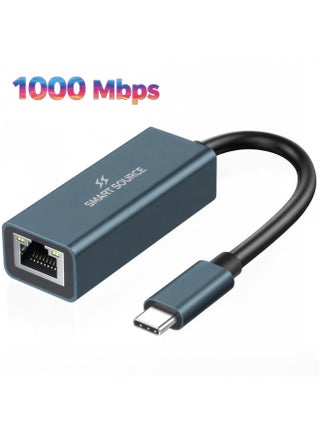 USB C to Ethernet Adapter, Gigabit Type C to Rj45 Wired Network, Supports 10/100/1000Mbps, Thunderbolt 3/4 to LAN Network Adapter, Compatible with ThinkPad, Surface Pro, iPad-Pro, MacBook Pro, Galaxy