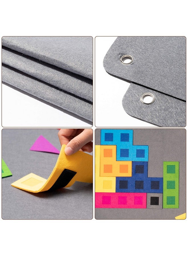 WATINC 64Pcs Preschool Shapes Teaching Felt Board Story Set 3.5 Ft Colorful Montessori Teacher Aide Tangrams Storytelling Flannel Interactive Play Kit Wall Hanging Gift For Toddlers - Image 3