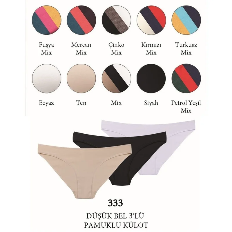 ماجيك فورم 333 Plain Combed Cotton 3 Piece Pack Normal Panties
