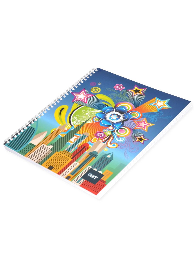 FIS LIGHT Pack of 10  Spiral Soft Cover Notebook, Single Line , 10X8 Inches (25.4 X 20.32 Cm) 100 Sheets -LINB1081608S - Image 4