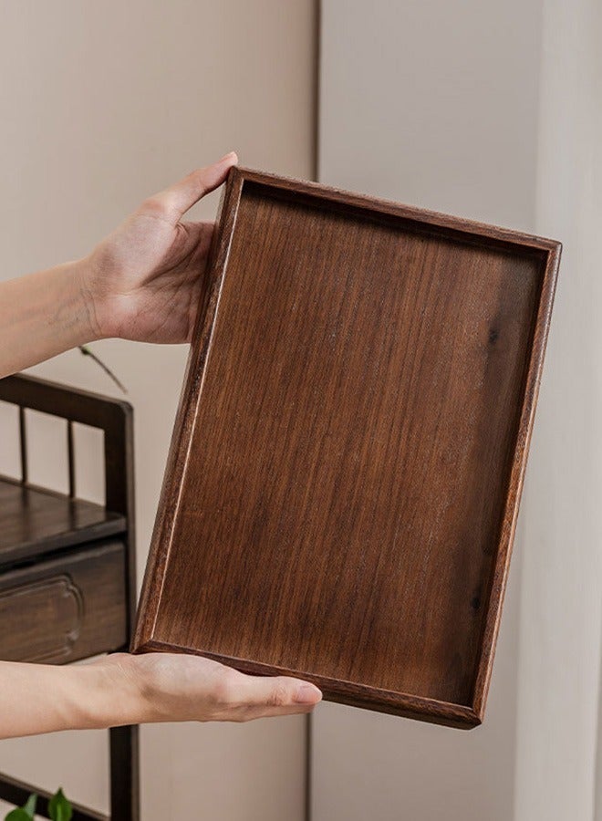 HaHaHai Wood 6 Wooden Serving Tray Set with Transparent Glass Lid - Image 5