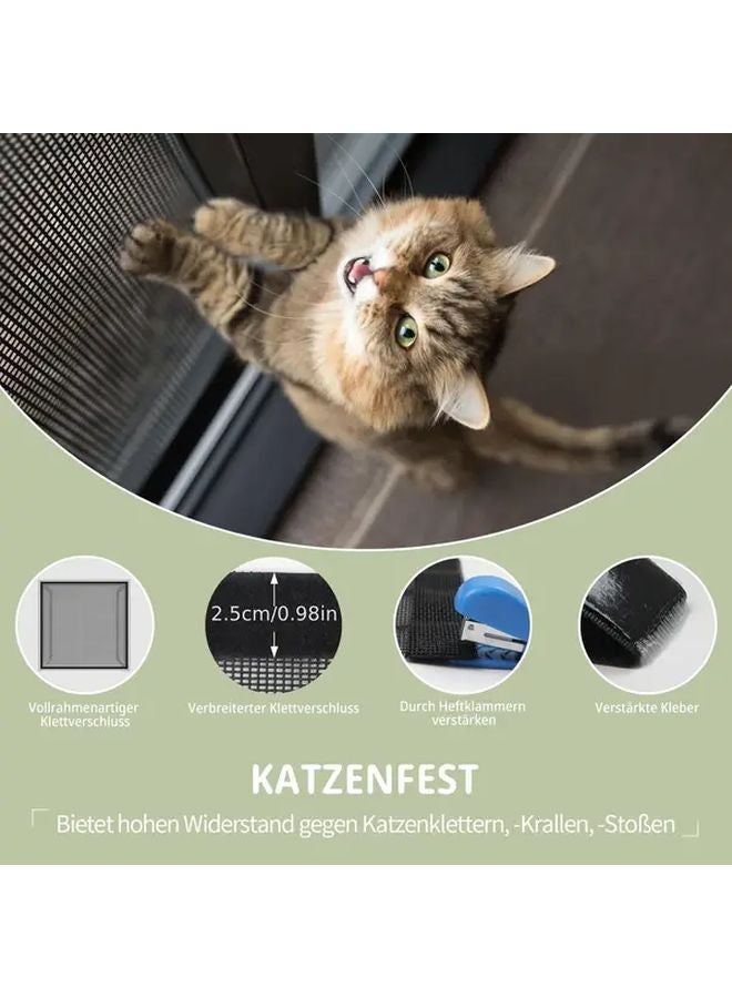 Pet Proof Window Screen No Drill Installation Heavy Duty Tear Resistant Mesh 39x51 Inch Black - Image 5