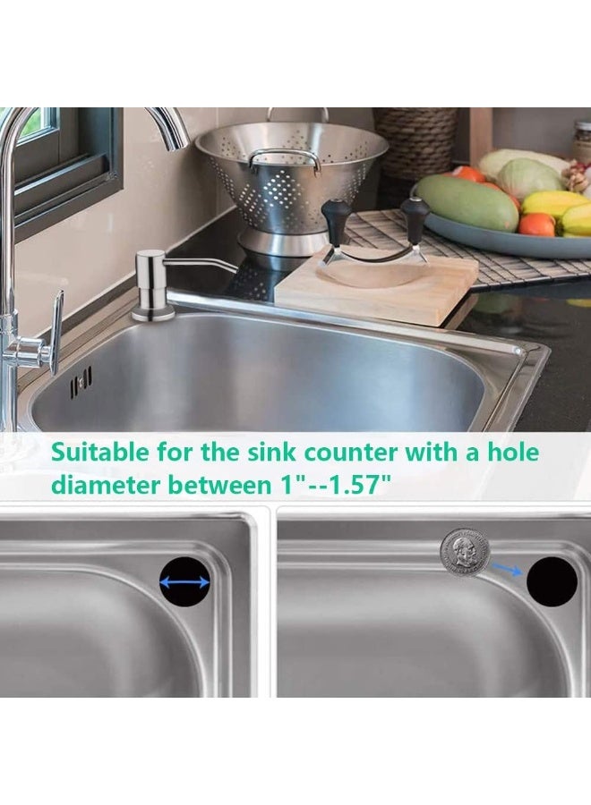 Built-In Kitchen Sink Soap Dispenser with 94 cm Extension Tube – Brushed Nickel Refillable Countertop Liquid Soap Pump for Kitchen Sink, Dish Soap, Hand Soap, Lotion & Liquid Detergent, Direct Bottle Connection, Rust Resistant, Easy Installation - Image 4