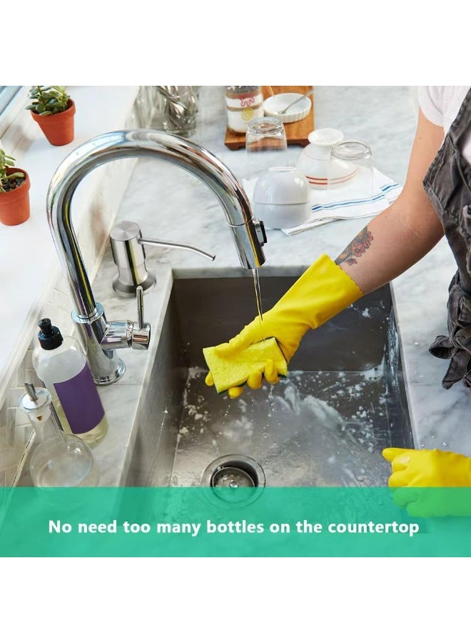 Built-In Kitchen Sink Soap Dispenser with 94 cm Extension Tube – Brushed Nickel Refillable Countertop Liquid Soap Pump for Kitchen Sink, Dish Soap, Hand Soap, Lotion & Liquid Detergent, Direct Bottle Connection, Rust Resistant, Easy Installation - Image 5