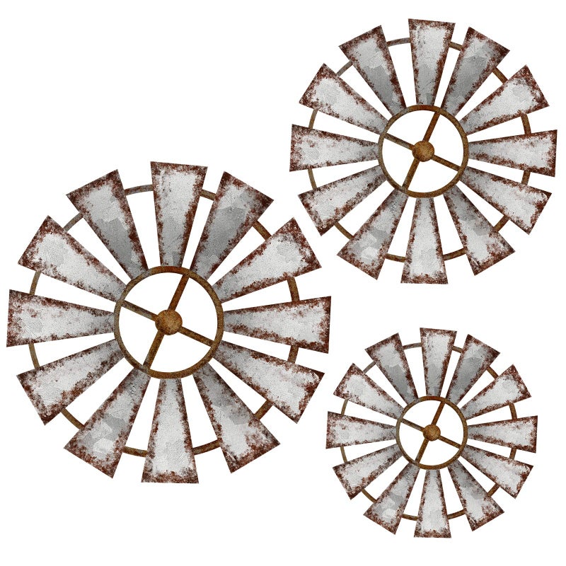 Yookeer Yookeer 3 Pcs Wood Windmill Wall Decor Farmhouse Hanging Decoration Wooden Windmill Kitchen Decor Rustic Decor Living Room Sculpture Art for Bedroom Nursery Home DecorFarmhouse 