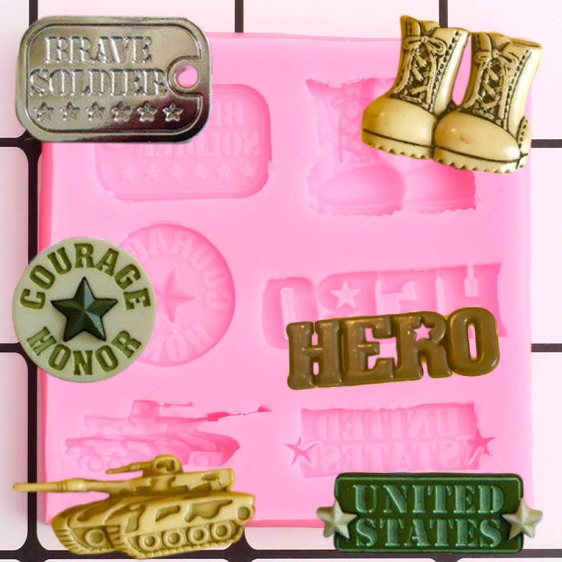 Cataliza Soldier Hero Army Tank Silicone Mold DIY Gum Paste Jelly Shots Crystal Desserts Soap Mould Cupcake Cake Topper Decoration Chocolate Handmade Ice Cream Candy Fondant Mold Ice Cube Pudding - Image 4