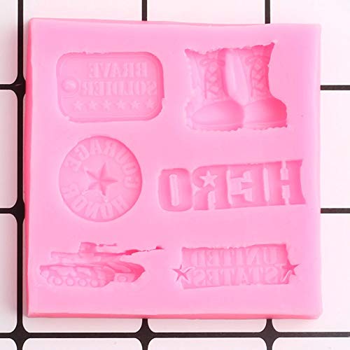 Cataliza Soldier Hero Army Tank Silicone Mold DIY Gum Paste Jelly Shots Crystal Desserts Soap Mould Cupcake Cake Topper Decoration Chocolate Handmade Ice Cream Candy Fondant Mold Ice Cube Pudding - Image 3