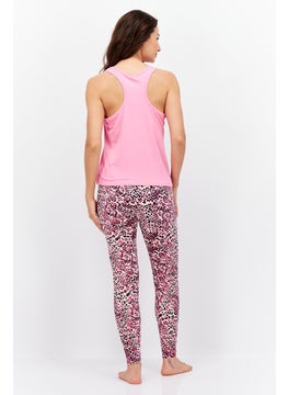BCBGeneration Women 2 Pcs Graphic Print Pyjamas Set, Pink  - Image 2