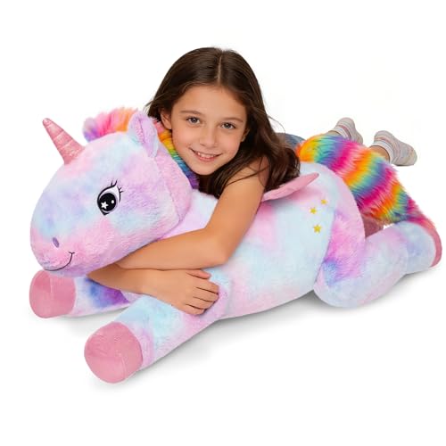 SQEQE Giant Unicorn Stuffed Animal 43 in Big Stuffed Unicorn for Kids Adults Cute Huge Plushies for Birthday Christmas Valentines Gift - Image 1
