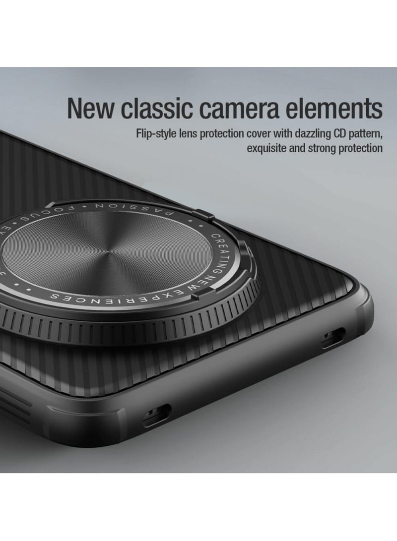 نيلكين جراب لهاتف Huawei Mate 70 Pro/Mate 70 Pro Plus، جراب CamShield Prop TPU مع غطاء حماية للعدسة على شكل قلاب من البولي كربونات، حامل مضاد للسقوط وهج CD، غطاء خلفي مرآة لهاتف Mate 70/70 pro Plus - Image 2