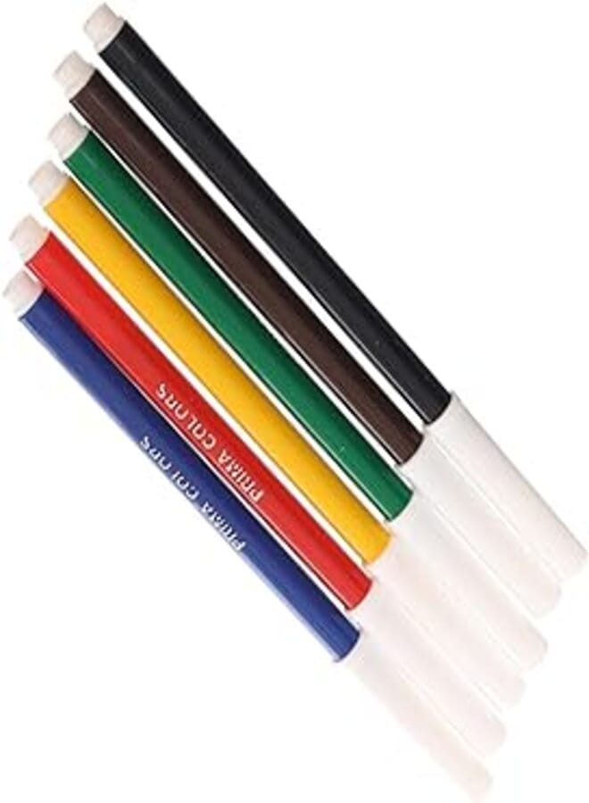 Prima 6 assorted colors fibra marker pen for student children's art painting - multi color