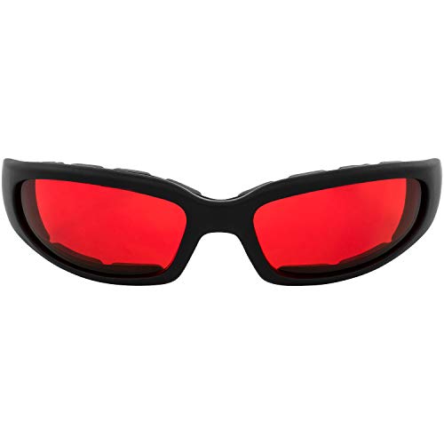Global Vision Chicago Padded Motorcycle Safety Sunglasses for Men or Women Red Lens Glasses - Image 3