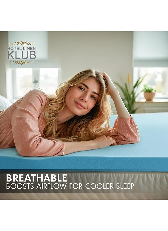 Hotel Linen Klub 2-Inch Gel-Infused Memory Foam Mattress Topper – High Density Memory Foam Bed Mattress, Cooling Comfort & Pressure Relief  - Image 3