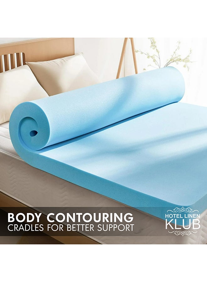 2-Inch Gel-Infused Memory Foam Mattress Topper – High Density Memory Foam Bed Mattress, Cooling Comfort & Pressure Relief