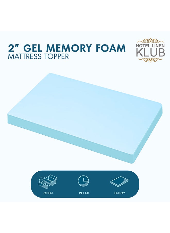 2-Inch Gel-Infused Memory Foam Mattress Topper – High Density Memory Foam Bed Mattress, Cooling Comfort & Pressure Relief