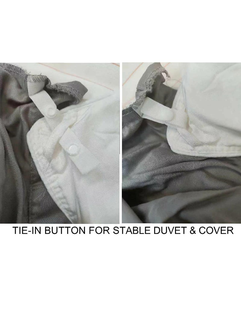 7 STARS HZM Bamboo Duvet Cover Full Size 200x200 cm With Button Closing and Corner Ties 400TC Cool, Anti-Allergic, Soft and Silky – White  - Image 2
