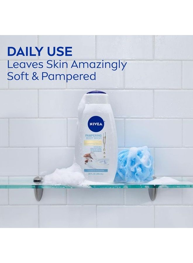 Nivea غسول الجسم بحليب جوز الهند واللوز مع سيروم مغذي، زجاجة سعة 20 أونصة سائلة - Image 5