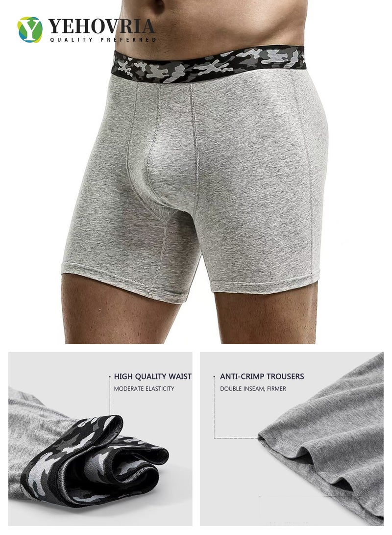 YEHOVRIA Men's 3-Pack Boxer Briefs - Mid-Rise, Anti-Chafing Stretch Cotton, Breathable Stretch Cotton Moisture-Wicking Athletic Underwear - Image 5