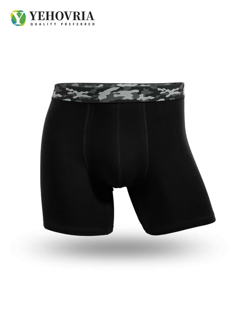 Men's 3-Pack Boxer Briefs - Mid-Rise, Anti-Chafing Stretch Cotton, Breathable Stretch Cotton Moisture-Wicking Athletic Underwear