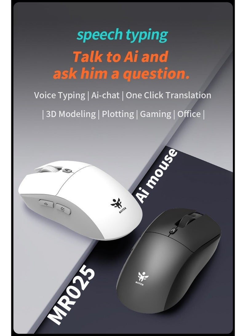 Luttec AI Wireless Gaming Mouse, 4000 Adjustable DPI, Multilingual Voice Typing & Translation, AI Chat Assistant, All-in-One AI Office Function, Universal for Desktop Laptop Mac All-in-One PC - Image 5
