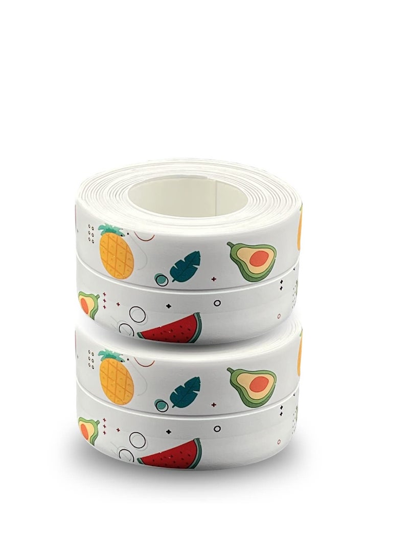 SYOSI شريط ختم مقاوم للماء ذاتي اللصق مضاد للاصطدام 2لفات للختم لمغسلة الحمام والمطبخ - Image 1