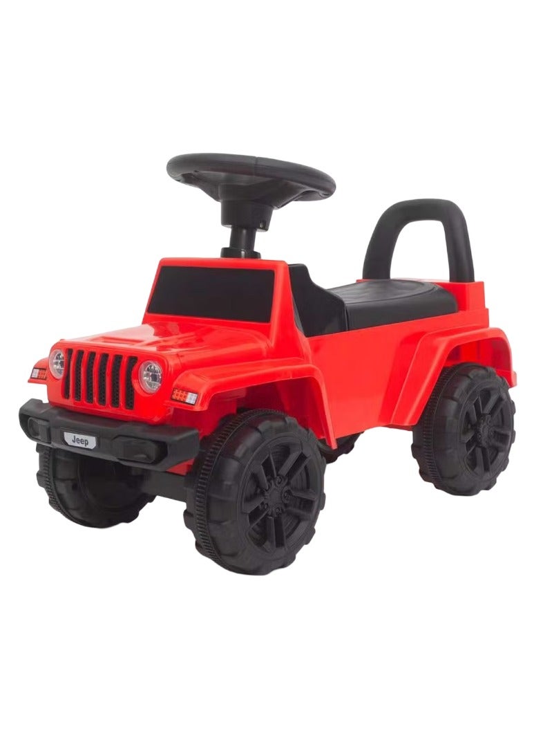 Kids Jeep-Style Ride-On Push Car – Red Off-Road Look with Steering Wheel (Ages 1–4)
