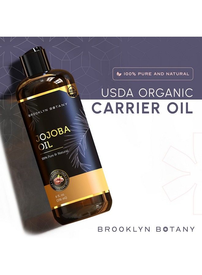 Brooklyn Botany زيت الجوجوبا للبشرة والشعر والوجه 100% نقي وطبيعي زيت للجسم وزيت للشعر زيت ناقل للزيوت الأساسية والعلاج بالروائح وزيت للتدليك 8 أونصة سائلة - Image 5