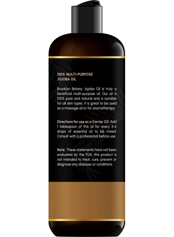 Brooklyn Botany زيت الجوجوبا للبشرة والشعر والوجه 100% نقي وطبيعي زيت للجسم وزيت للشعر زيت ناقل للزيوت الأساسية والعلاج بالروائح وزيت للتدليك 8 أونصة سائلة - Image 4