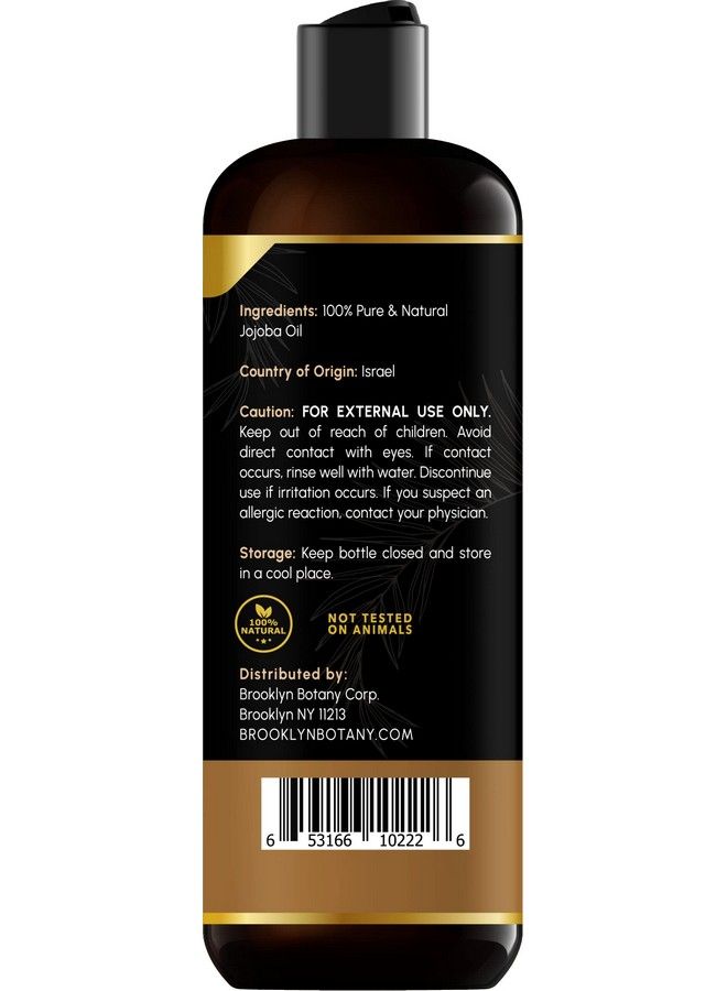 Brooklyn Botany زيت الجوجوبا للبشرة والشعر والوجه 100% نقي وطبيعي زيت للجسم وزيت للشعر زيت ناقل للزيوت الأساسية والعلاج بالروائح وزيت للتدليك 8 أونصة سائلة - Image 3