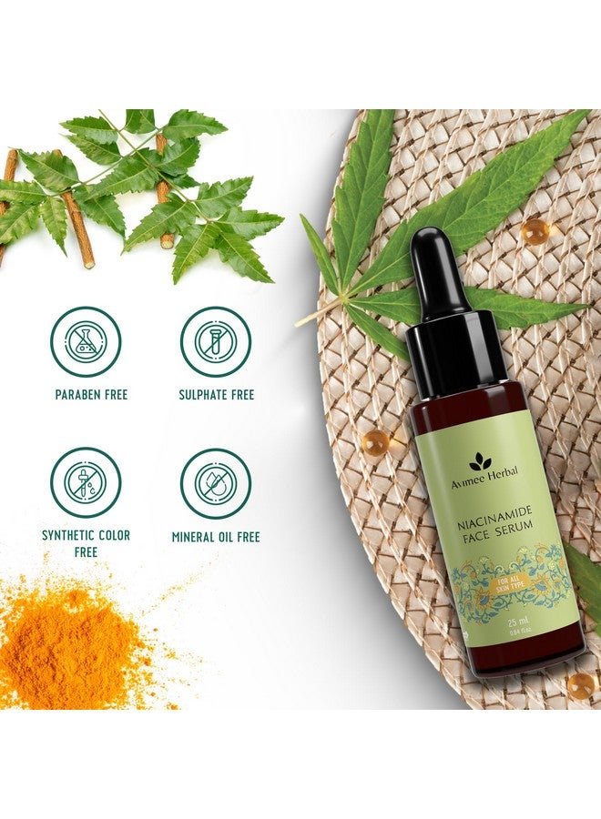 AVIMEE HERBAL سيروم الوجه العشبي أفيمي 10% نياسيناميد مع حمض الهيالورونيك | لعلاج آثار حب الشباب، والبقع، وتوازن الزيوت مع الزنك | سيروم مضاد لحب الشباب لتفتيح البشرة للبشرة الدهنية والمعرضة لحب الشباب | 25 مل - Image 2