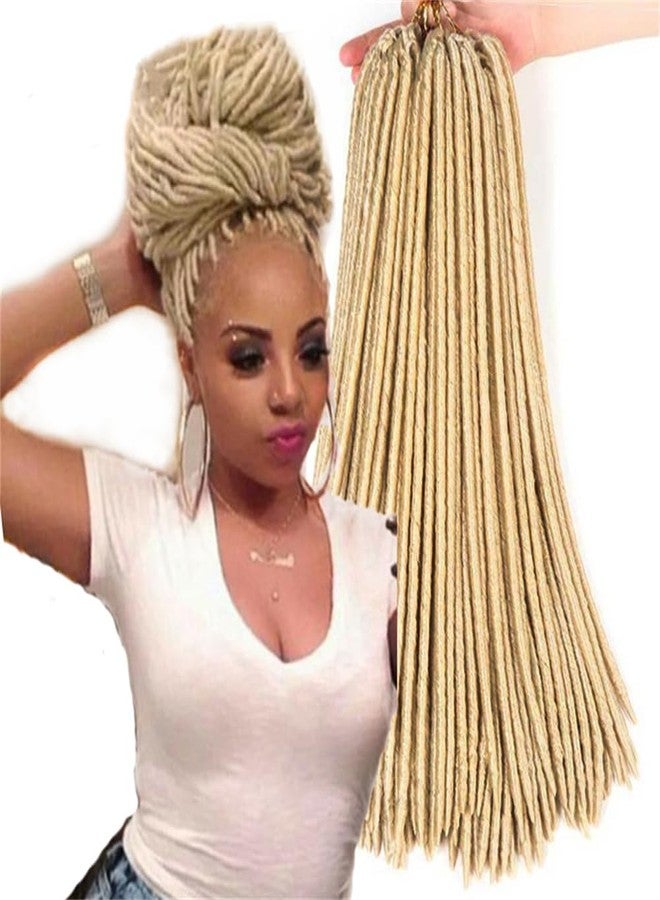 Haolocs 6Pcs/Lot Straight Faux Locs Crochet Hair 18 Inch Soft Pre Looped Dreadlock African Roots Braid Synthetic Braiding Hair Extension for Black Women (#613, 14 Inch) - Image 1
