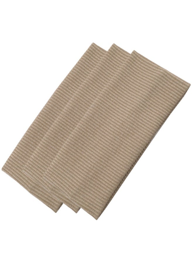 3PCS,Womens Wide Non Slip Ribbed Sports Headband Soft Stretch Sweat Absorbent Hair Band for Yoga Running Gym Workout Daily Wear Khaki - Image 1