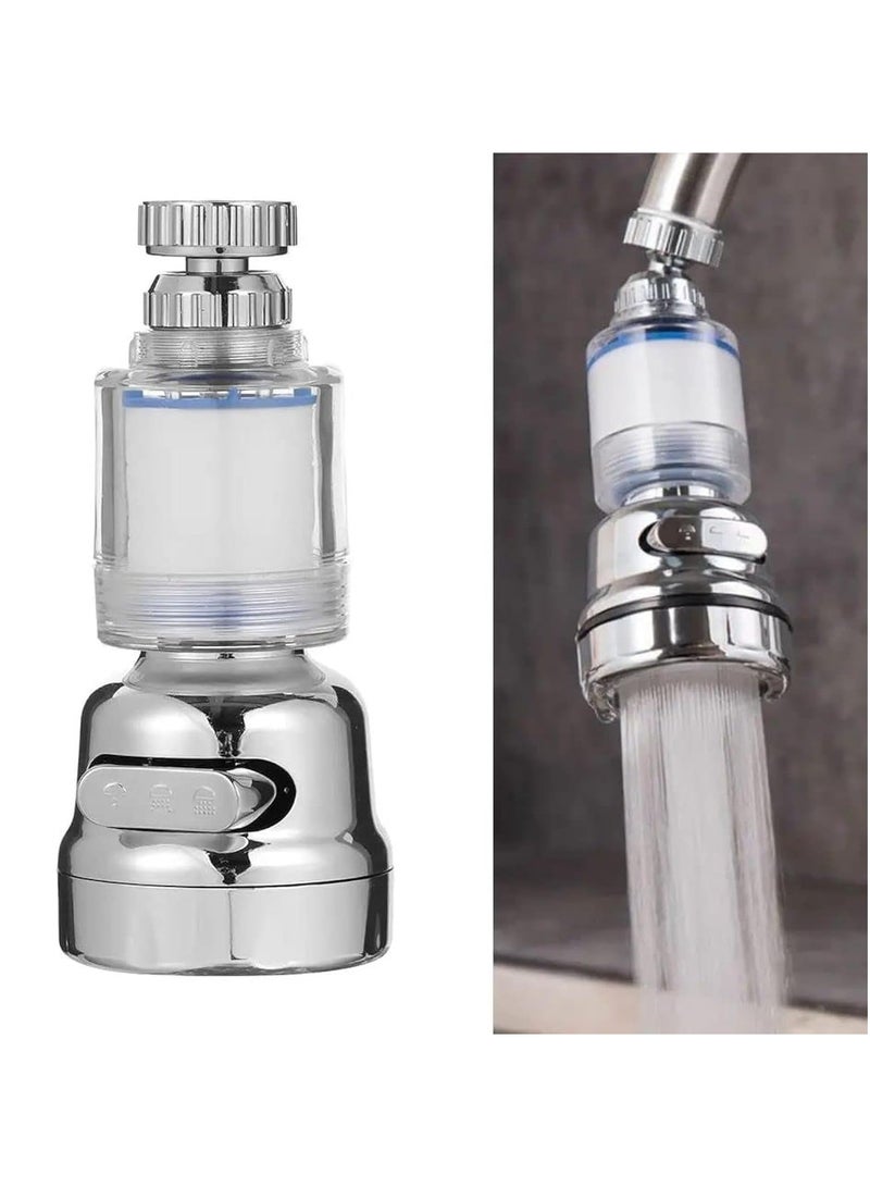 Water Filter Faucet Connector, 360° Swivel Faucet Water Filter, 3 Adjustable Spray Modes Faucet Connector for Kitchen, Bathroom, Bathtub, Home - Image 1