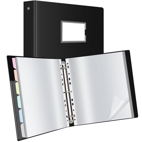 Uquelic 50-Pocket Binder with Plastic Sleeves, High-Capacity Document Organizer and Presentation Book for Artwork, Clear Sheet Protectors, Display 100 Pages (Macaron 50 Pockets) - Image 1