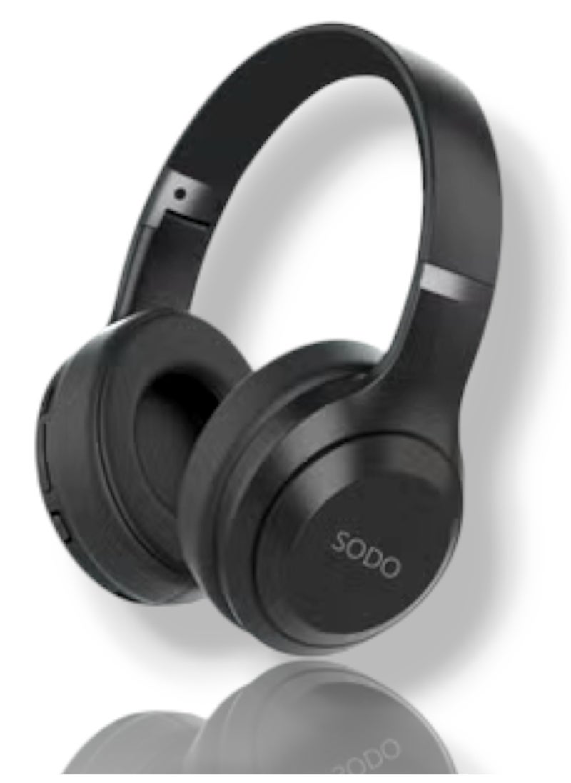 SODO - Headset SD-1121 Wireless Stereo Over Ear Headphones With Microphone Black - Image 1