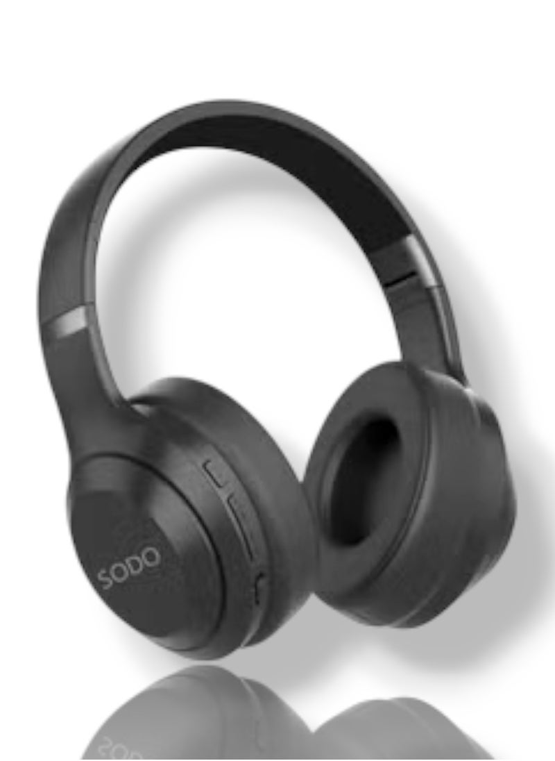 SODO - Headset SD-1121 Wireless Stereo Over Ear Headphones With Microphone Black - Image 1