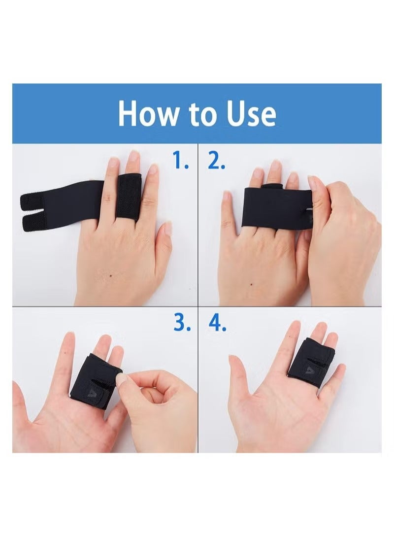 2 Pack Reusable Finger Support Sleeves Adjustable Elastic Trigger Finger Splints - Image 4