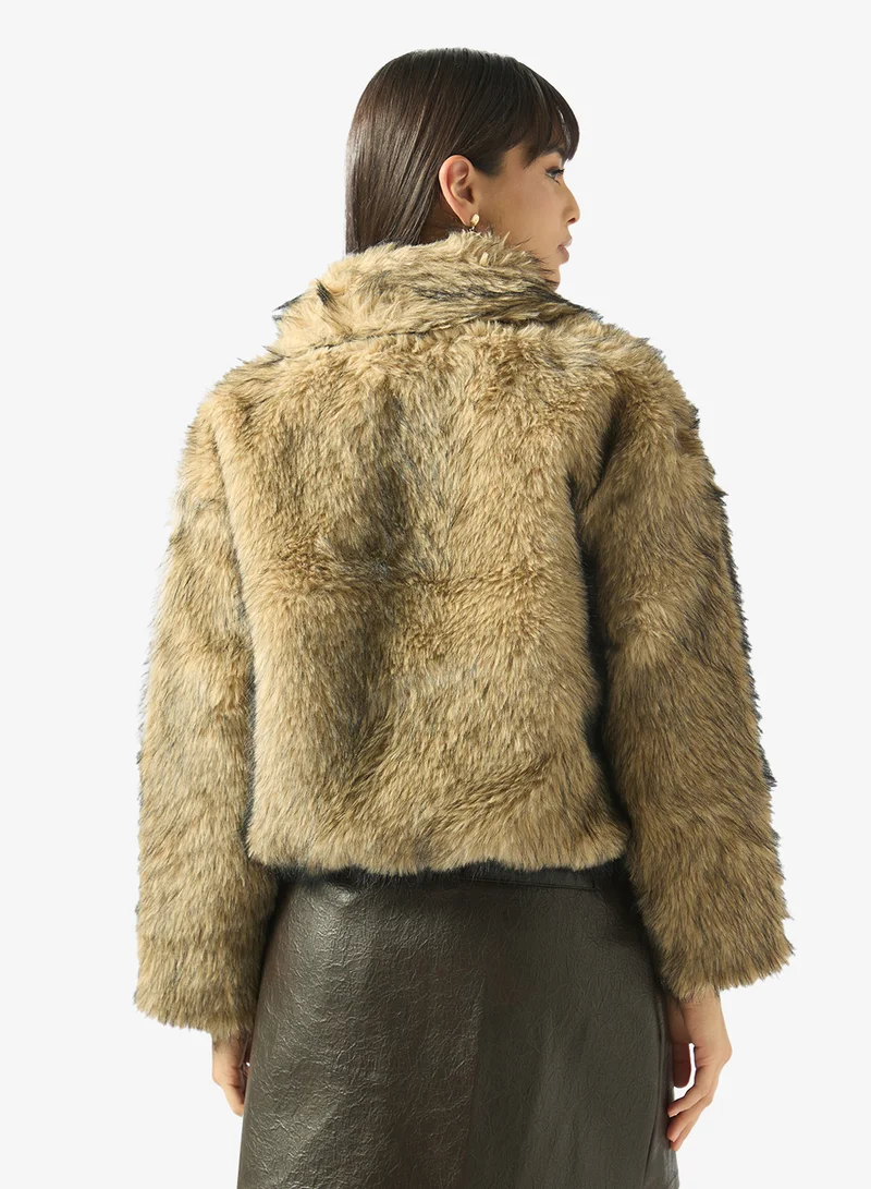Ginger  Faux Fur Zip Up Coat for Women | Best Price UAE
