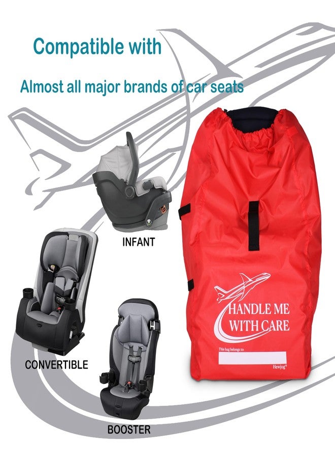 Hewjog Car Seat Travel Bag for Airplane, Carseat Cover for Air Travel for Infant Carriers Booster Convertible, Red - Image 2